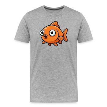 Le Petit Poisson - T-shirt bio Premium Homme - gris chiné - Devant - Damien (186cm)