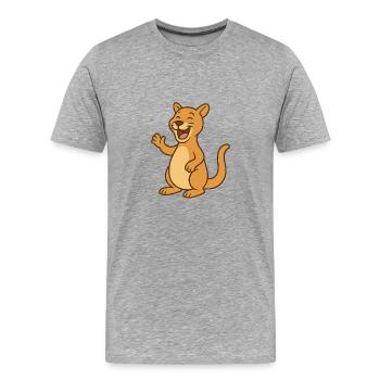 Wildcat that laughs - Men's Premium Organic T-Shirt - heather grey - Front - Damien (186cm)