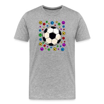 fleckiger kaleidoskopischer Fußball-Ausbruch - Männer Premium Bio T-Shirt - Grau meliert - Vorne - Damien (186cm)