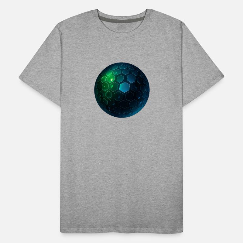 Neon Hexagon Sphere Men's Premium Organic T-Shirt
