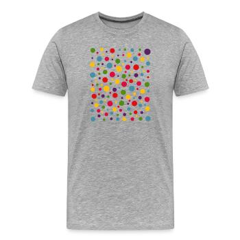 T-shirt à motif de couleurs de points tachetés - T-shirt bio Premium Homme - gris chiné - Devant - Damien (186cm)