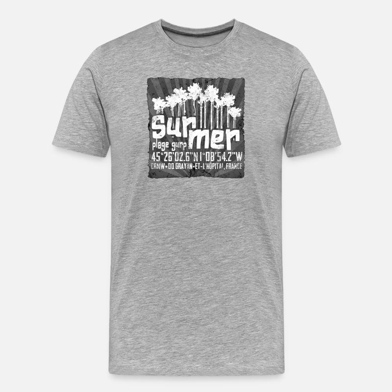 Sommerwald Grunge Silhouetten - Männer Premium Bio T-Shirt - Grau meliert
