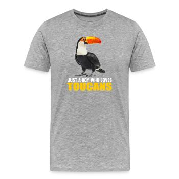 Toucans Toucan - Men's Premium Organic T-Shirt - heather grey - Front - Damien (186cm)