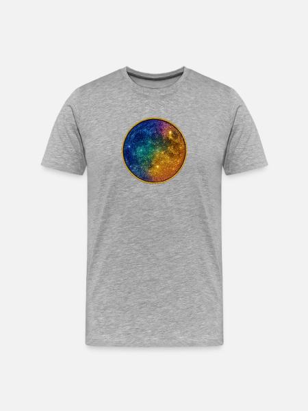 Cosmic Rainbow Circle - Men's Premium Organic T-Shirt - heather grey