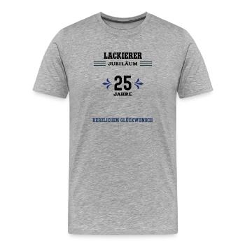 Lackierer 25 Jahre Jubiläum 25. jähriges Jubilaeum - Männer Premium Bio T-Shirt - Grau meliert - Vorne - Damien (186cm)