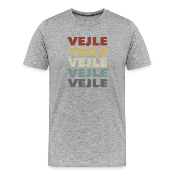 Vejle - Danemark - Danemark - Scandinavie - T-shirt bio Premium Homme - gris chiné - Devant - Damien (186cm)