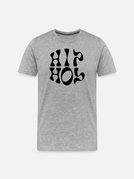Hip Hop liquid wavy logo - Men's Premium Organic T-Shirt - heather grey