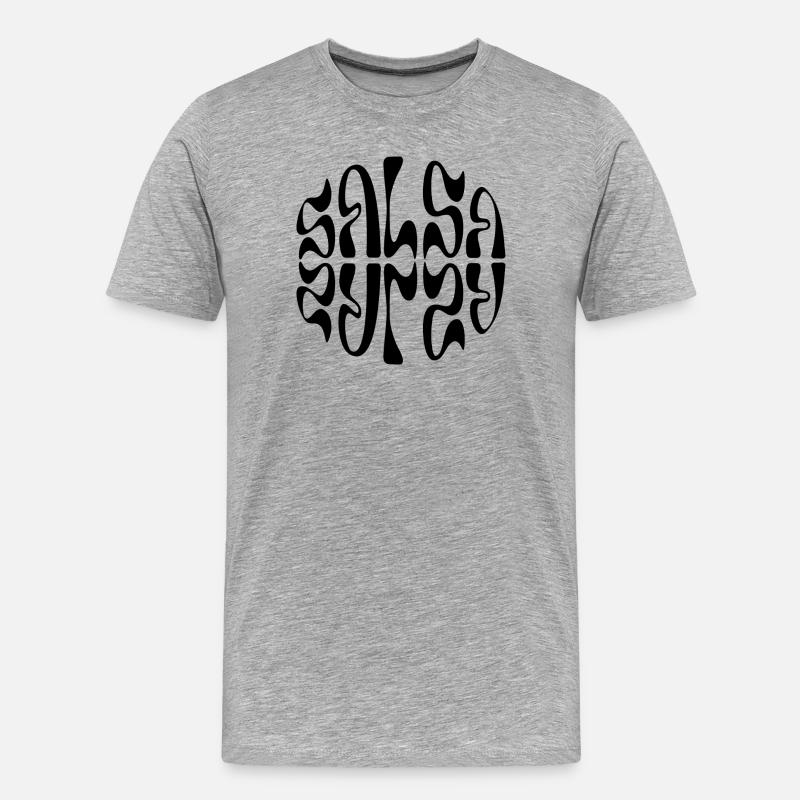 Typografisches Salsa-Logo-Design - Männer Premium Bio T-Shirt - Grau meliert