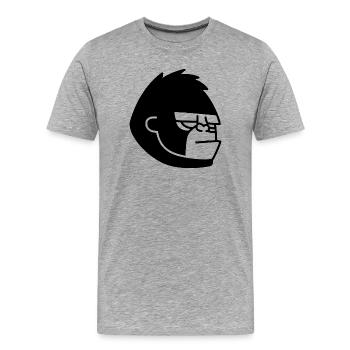 Gorilla Kong: Dschungel, Power & Primat - Männer Premium Bio T-Shirt - Grau meliert - Vorne - Damien (186cm)