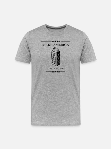 Make America GRATE Again! Funny pun - Men's Premium Organic T-Shirt - heather grey
