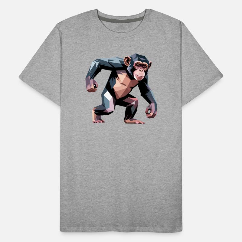 Monkey - Cooles Low-Poly-Logo Männer Premium Bio T-Shirt