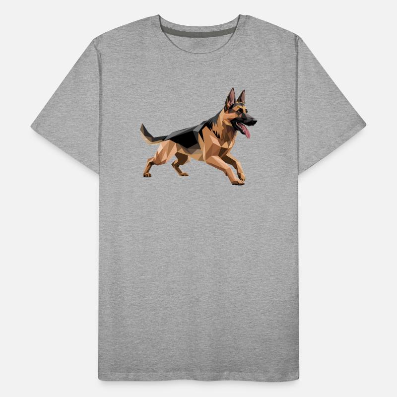 German Shepherd - Cool Low Poly Logo Men's Premium Organic T-Shirt