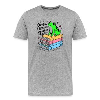 Lire Grenouille sur les livres - Littérature Dicton - T-shirt bio Premium Homme - gris chiné - Devant - Damien (186cm)