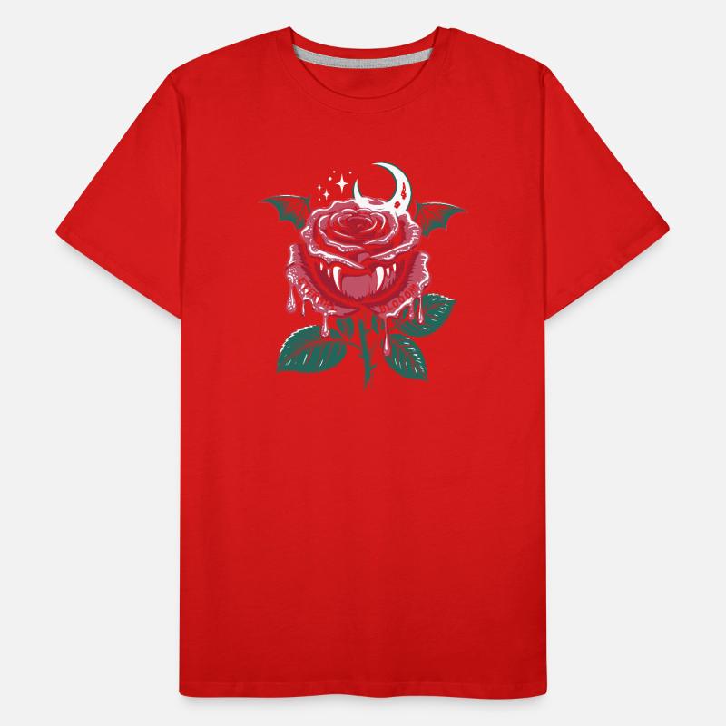 Vampire Rose Gothic with Moon Men's Premium Organic T-Shirt