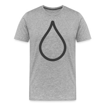 Simple Water Drop Icon Logo - Men's Premium Organic T-Shirt - heather grey - Front - Damien (186cm)