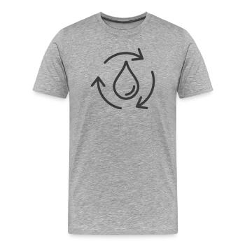 Water Recycling Symbol With Droplet And Arrows - Men's Premium Organic T-Shirt - heather grey - Front - Damien (186cm)