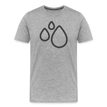 Dreifaches Wassertropfen-Liniensymbol-Logo - Männer Premium Bio T-Shirt - Grau meliert - Vorne - Damien (186cm)