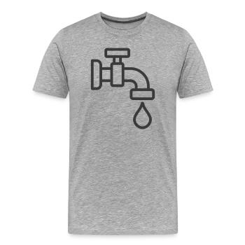 Wasserhahn mit Tröpfchensymbol - Männer Premium Bio T-Shirt - Grau meliert - Vorne - Damien (186cm)