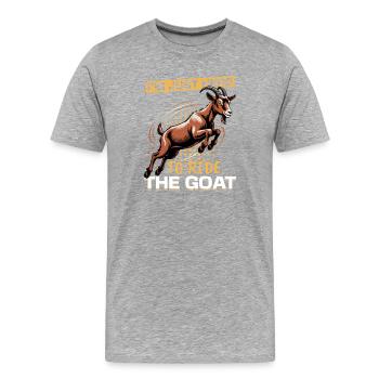 Funny Farm Animal Goat - Men's Premium Organic T-Shirt - heather grey - Front - Damien (186cm)