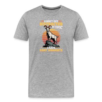 Funny Farm Animal Goat - Men's Premium Organic T-Shirt - heather grey - Front - Damien (186cm)