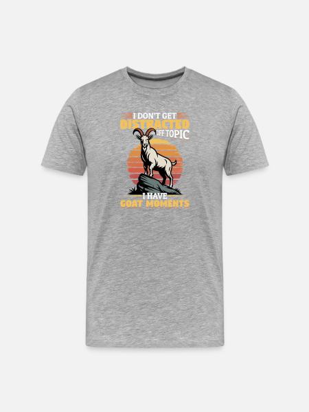 Drôle d’animal de la ferme chèvre - T-shirt bio Premium Homme - gris chiné