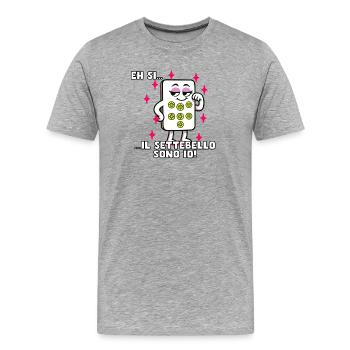 Je suis le Settebello - T-shirt bio Premium Homme - gris chiné - Devant - Damien (186cm)