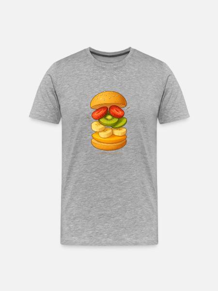Fruit Burger - Men's Premium Organic T-Shirt - heather grey