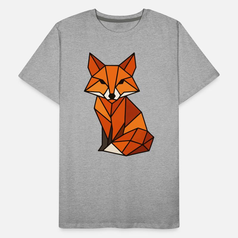 Geometric Fox Triangles Men's Premium Organic T-Shirt