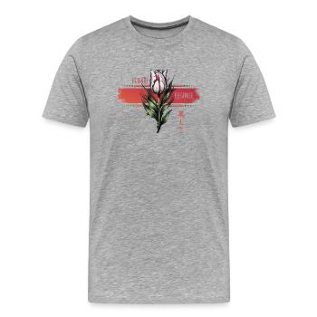 Renaissance de l’art de la tulipe - T-shirt bio Premium Homme - gris chiné - Devant - Damien (186cm)