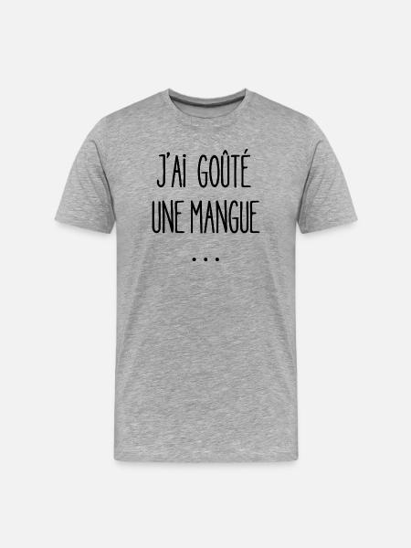 I tasted a mango - Men's Premium Organic T-Shirt - heather grey
