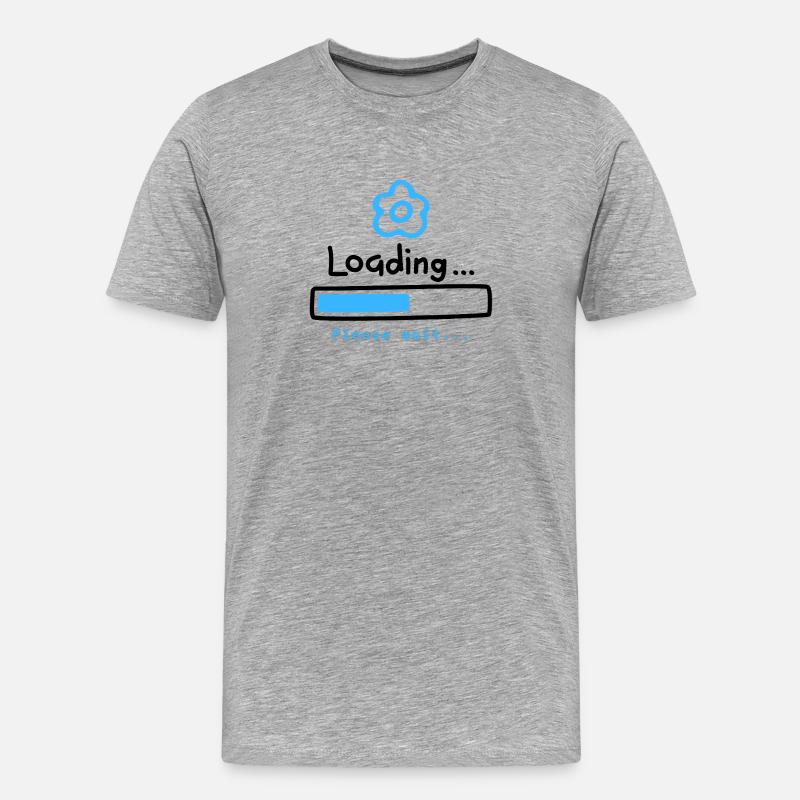 Blue Bloom Loading Icon - Men's Premium Organic T-Shirt - heather grey