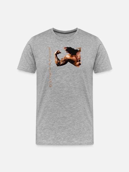 Muscle Poor Force Design - Men's Premium Organic T-Shirt - heather grey
