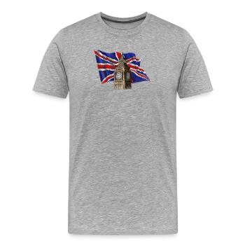 Big Ben - Männer Premium Bio T-Shirt - Grau meliert - Vorne - Damien (186cm)