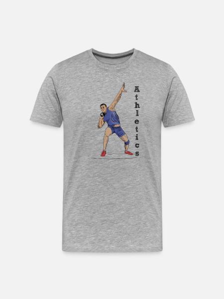 Kugelstoß - Männer Premium Bio T-Shirt - Grau meliert