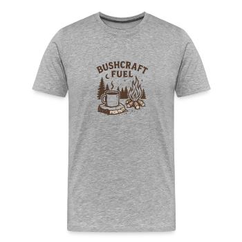 Carburant pour le bushcraft - T-shirt bio Premium Homme - gris chiné - Devant - Damien (186cm)