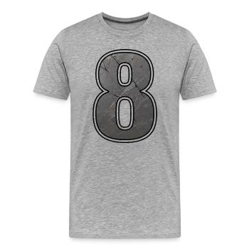 Weathered Eight Metal Texture - Men's Premium Organic T-Shirt - heather grey - Front - Damien (186cm)