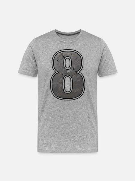 Weathered Eight Metal Texture - Men's Premium Organic T-Shirt - heather grey