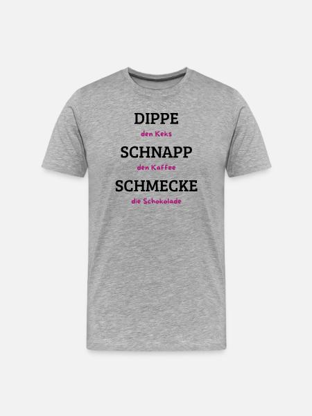 Keks Kaffee Schokolade - Männer Premium Bio T-Shirt - Grau meliert