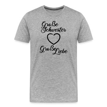 Big Sister Big Love - Men's Premium Organic T-Shirt - heather grey - Front - Damien (186cm)