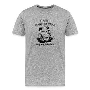 Sarkasmus Frosch-Nostalgie - Männer Premium Bio T-Shirt - Grau meliert - Vorne - Damien (186cm)