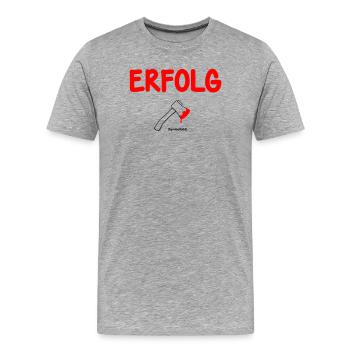 Erfolg Symbolbild - Männer Premium Bio T-Shirt - Grau meliert - Vorne - Damien (186cm)