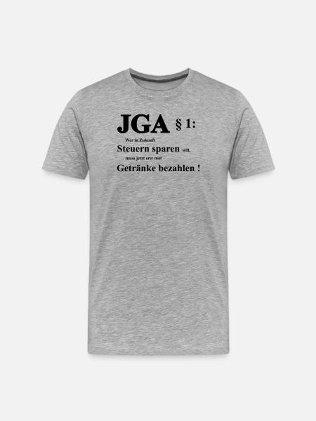 JGA Steuern - Männer Premium Bio T-Shirt - Grau meliert