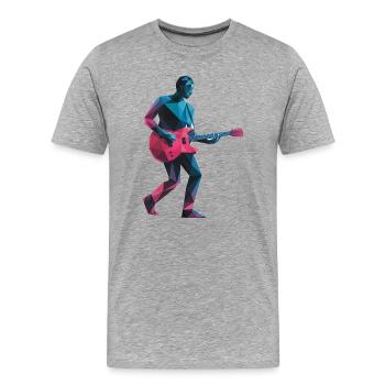 Gitarre - Cooles Guiratist Music Logo - Männer Premium Bio T-Shirt - Grau meliert - Vorne - Damien (186cm)