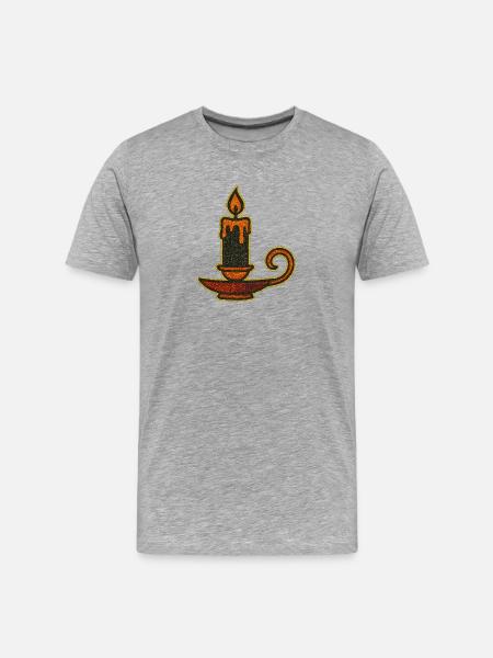 Flaming oil lamp design - Men's Premium Organic T-Shirt - heather grey