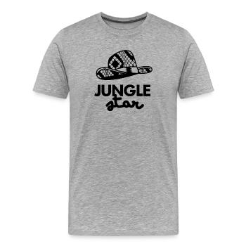 Dschungel-Stern-Hut-Logo - Männer Premium Bio T-Shirt - Grau meliert - Vorne - Damien (186cm)