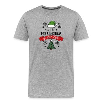 Weihnachtsmuffel Spruch Anti Weihnachten - Männer Premium Bio T-Shirt - Grau meliert - Vorne - Damien (186cm)