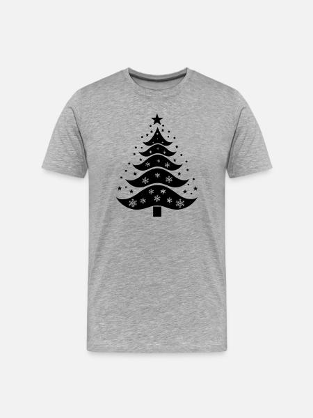 Christmas Tree Silhouette - Men's Premium Organic T-Shirt - heather grey