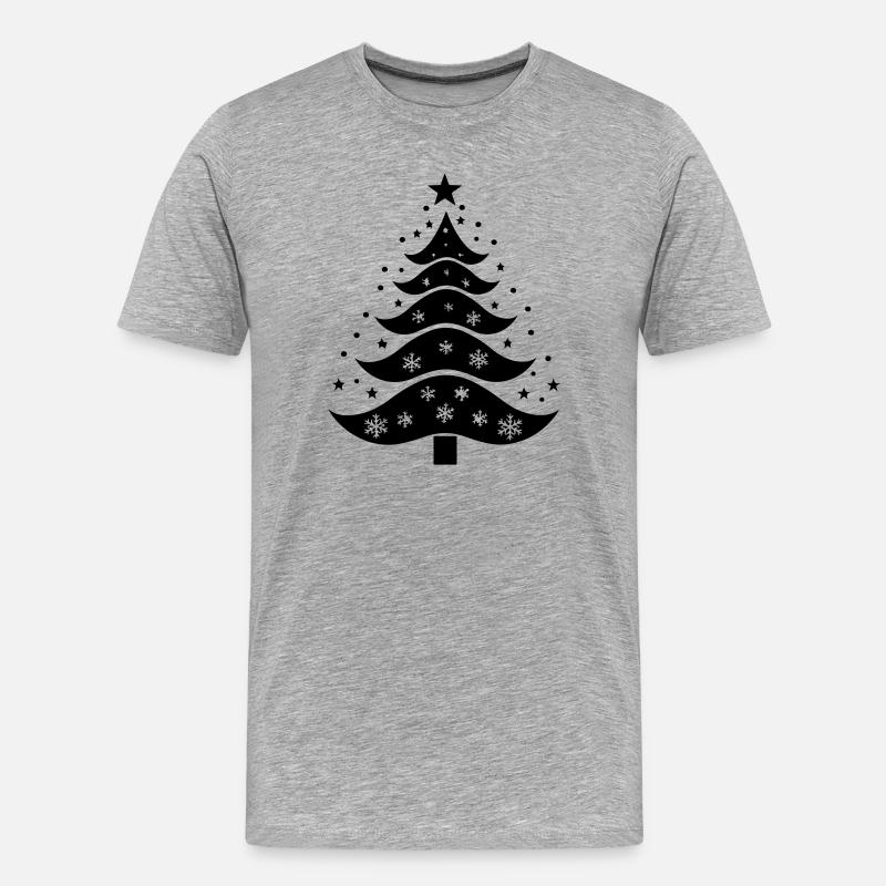 Weihnachtsbaum-Silhouette - Männer Premium Bio T-Shirt - Grau meliert