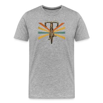 Vintage-Rad auf Retro-Speichen - Männer Premium Bio T-Shirt - Grau meliert - Vorne - Damien (186cm)