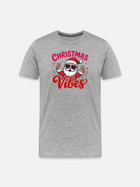 Weihnachtsstimmung Santa Peace Zeichen - Männer Premium Bio T-Shirt - Grau meliert